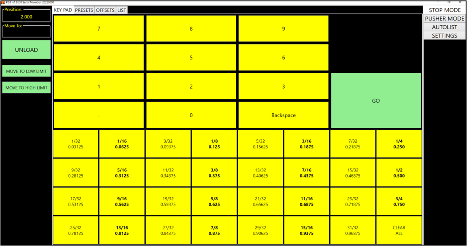 RazorGage ST Software Main Screen