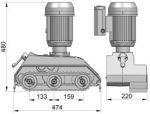 Steff 2038CI 3-Belt 8-Speed Feeder With Stand Machine Dimensions