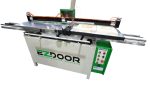 EZ-Door raised panel door machine, full front view with table, fence and sample doors