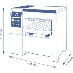 Dimensioned outline drawing of the SCM Class S 630 thickness planer