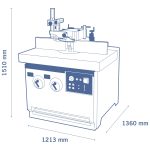 Dimensioned outline drawing of the SCM Class TI 120 spindle shaper
