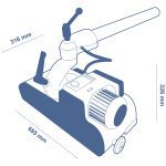 Dimensioned outline drawing of the SCM formula FEED 4i power feeder