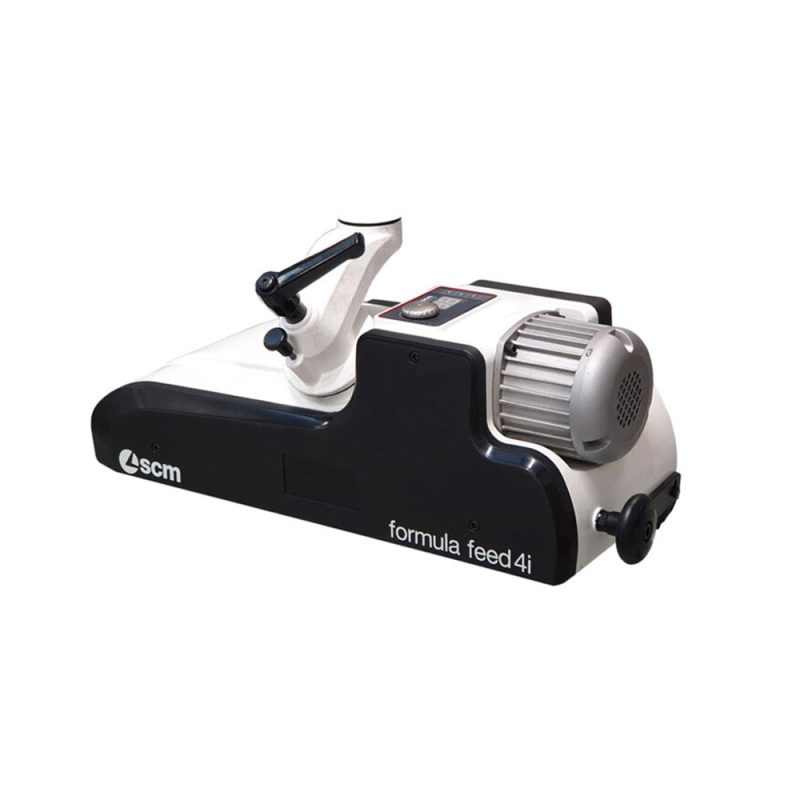 Side view of the SCM formula FEED 4i power feeder and its support arm